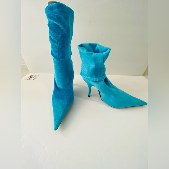 New Womens BALENCIAGA Velvet Printed Sock Boots Size 37 - Picture 4 of 14